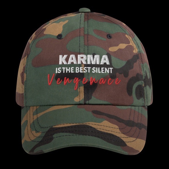 NWT - Multiple Hats - Karma Is The Best Silent Vengeance Embroidered Snapback - Picture 11 of 12